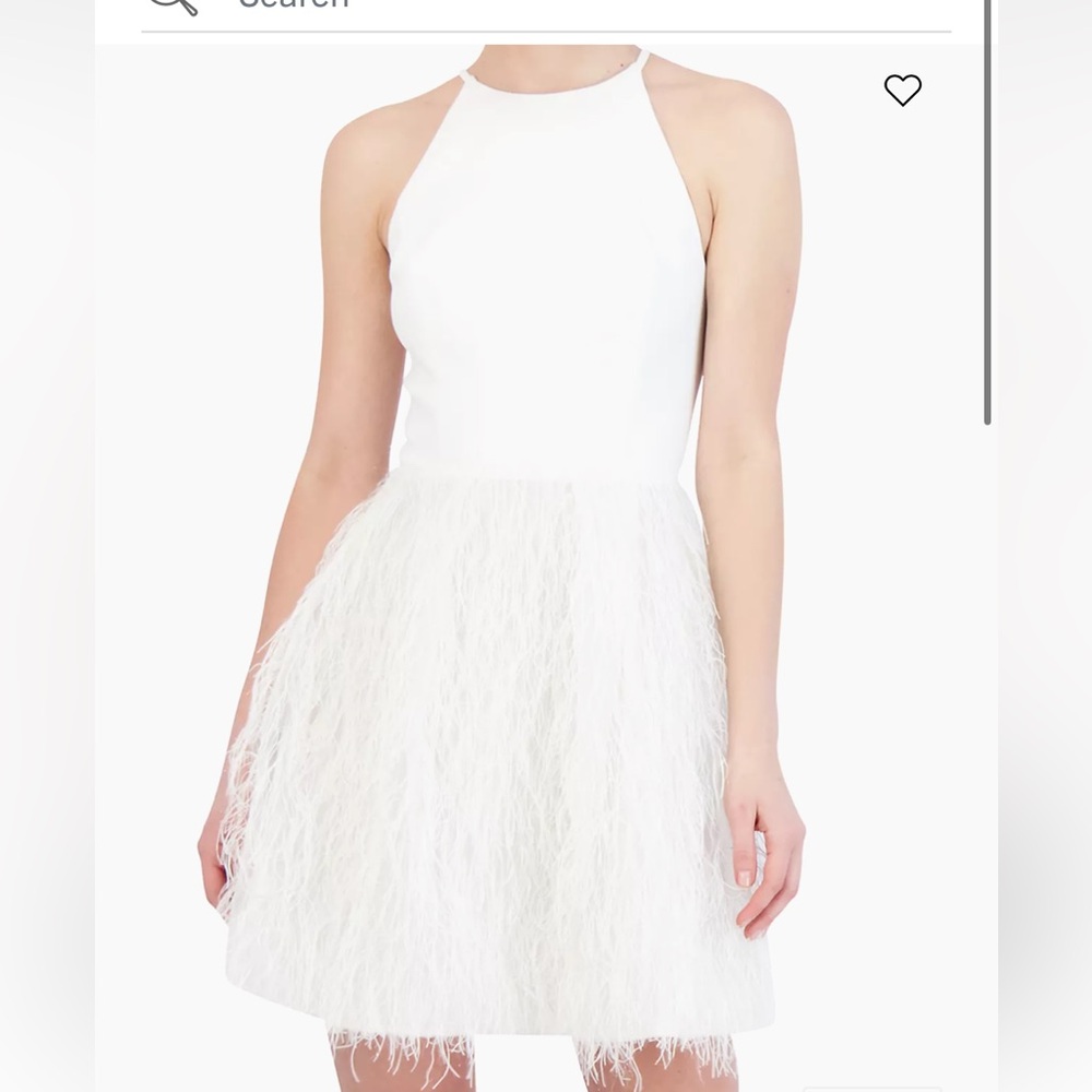 BCBG white feather dress (great for wedding events)
